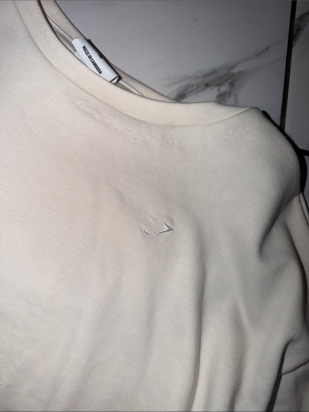 Gymshark Whitney Simmons Cream Cropped Crewneck Sweatshirt - Picture 4 of 8